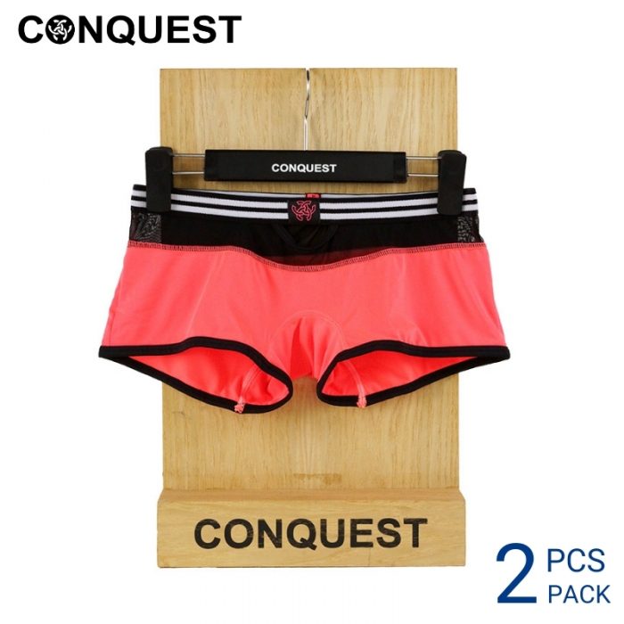 Undergarments For Women CONQUEST WOMEN MICROFIBRE POLYESTER FABRIC SHORTY (2 pcs pack) Pink Colour Front View