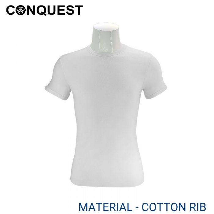 Men Inner T-Shirt CONQUEST MEN ROUND NECK TEE (2 pcs pack) White Colour Front View