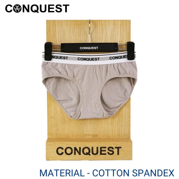 Panties For Women CONQUEST WOMEN COTTON SPANDEX TANGA (3 pcs pack) Cream Colour Front View