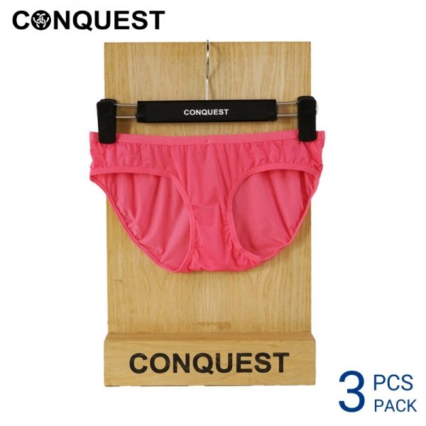 Panties For Women CONQUEST WOMEN MICROFIBRE NYLON MINI (3 pcs pack) Pink Colour Front View