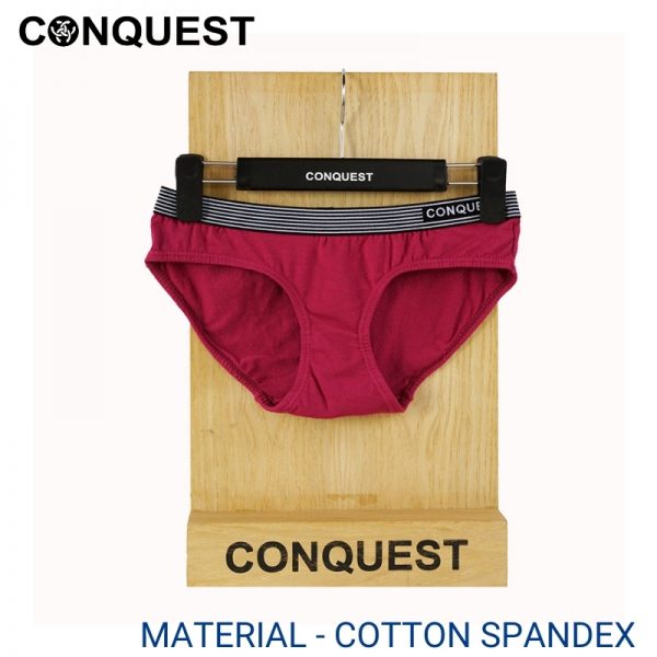 Panties For Women CONQUEST WOMEN COTTON SPANDEX MINI (3 pcs pack) Red Colour Front View