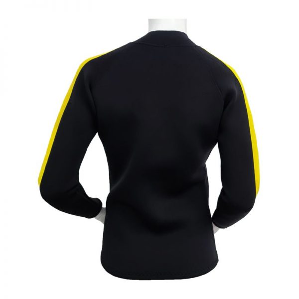 CONQUEST WOMEN 3MM LONG SLEEVE SCUBA DIVING WETSUIT TOP IN YELLOW BACK VIEW