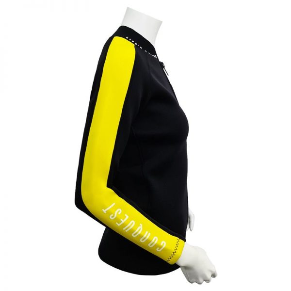 CONQUEST WOMEN 3MM LONG SLEEVE SCUBA DIVING WETSUIT TOP IN YELLOW SIDE VIEW