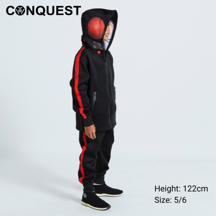 Kids Long Sleeve T Shirt CONQUEST KIDS MASK JACKET 4.0 in Black Colour