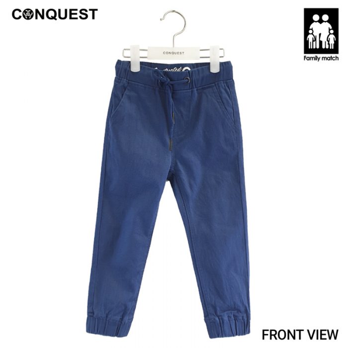 Kids Long Pants CONQUEST KIDS JOGGER PANT Navy Colour Front View
