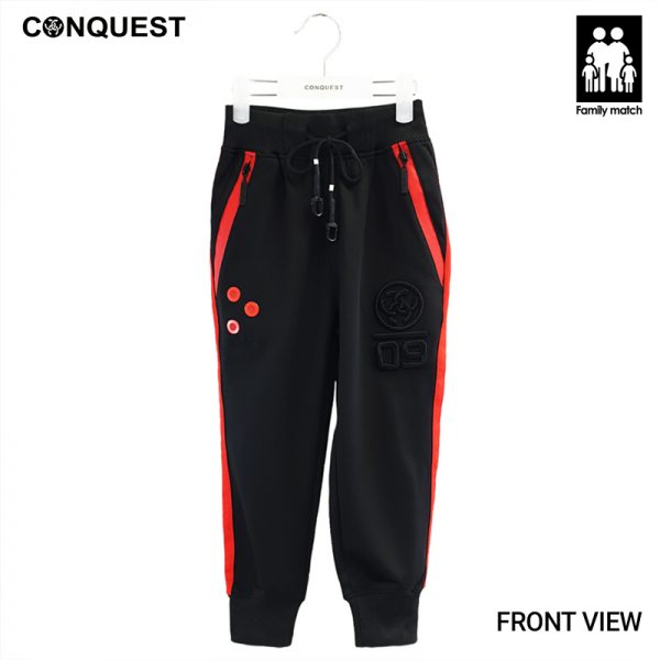 Kids Long Pants CONQUEST KID JOGGER PANT 4.0 Black Colour Front View