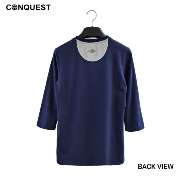 Ladies T-Shirt Long Sleeve CONQUEST WOMEN SPACE CRAFT TEE In Navy Back View