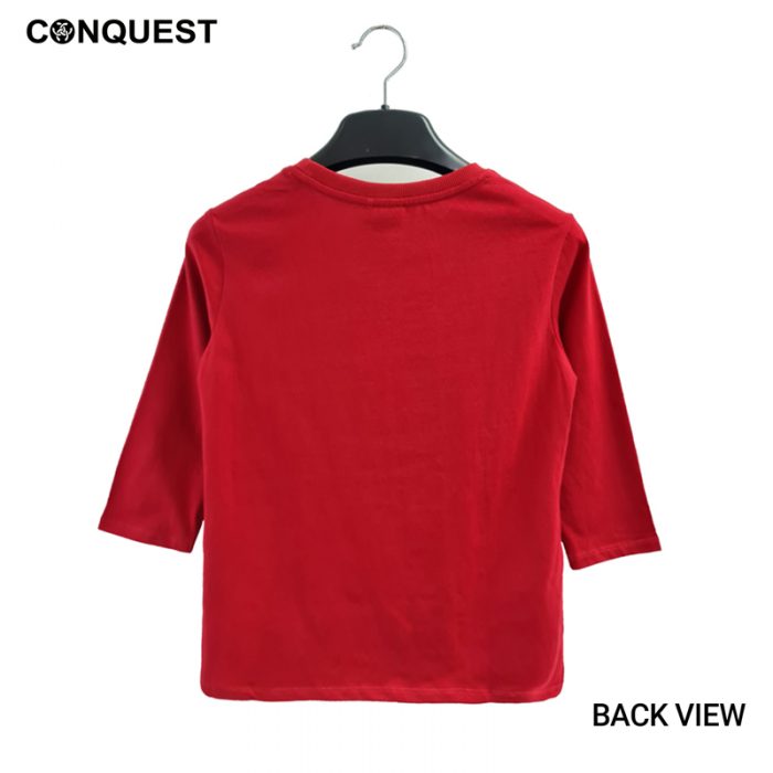 Ladies T-Shirt Long Sleeve CONQUEST WOMEN CONQUEST SC TEE In Red Back View