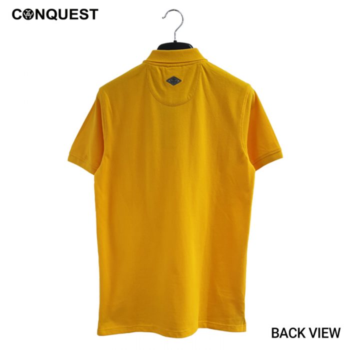 CONQUEST MEN COTTON AIR FORCE POLO Shirts for men in Yellow Back View