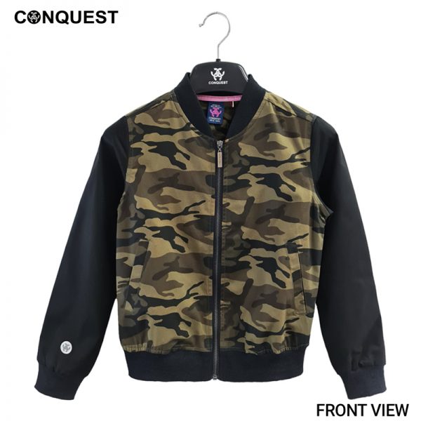 Ladies T-Shirt Long Sleeve CONQUEST WOMEN CAMOUFLAGE JACKET In Camouflage Front View