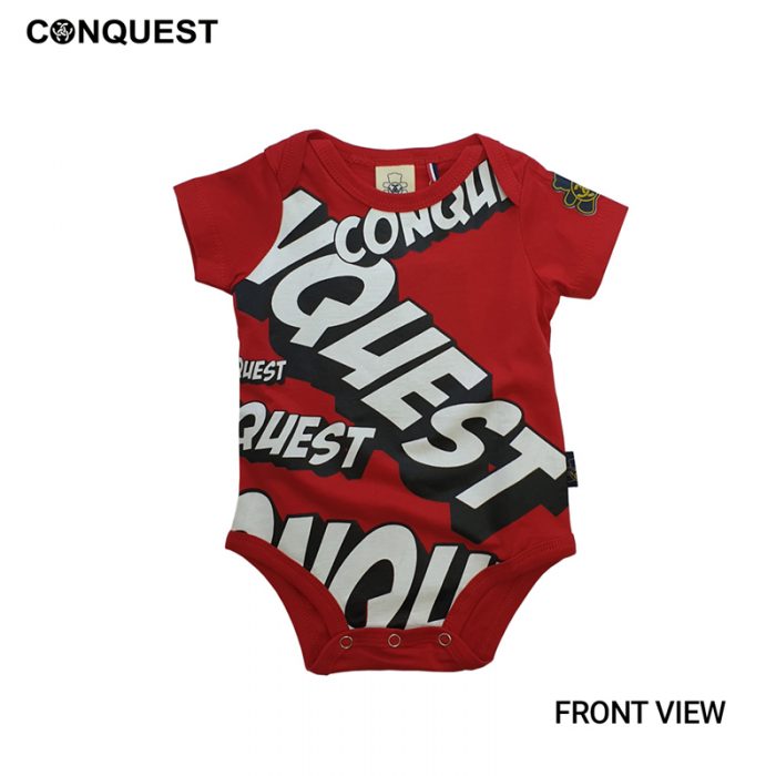 Baby Boy Rompers Malaysia CONQUEST BABY FULL PRINT ROMPER In Red Front View