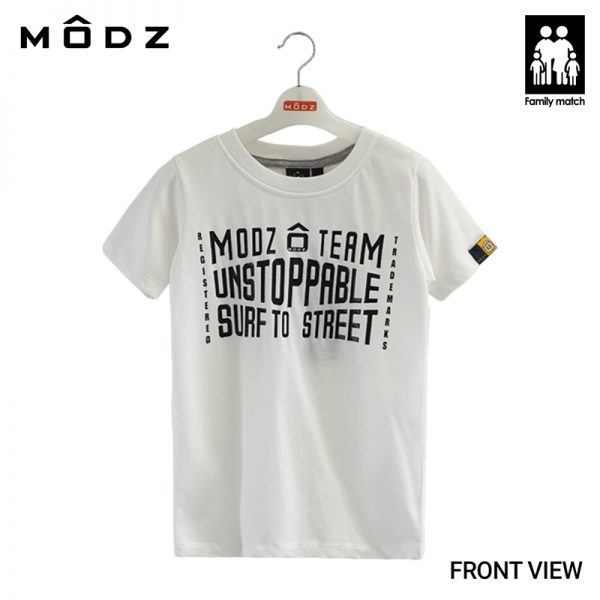 Online Kids Outfits And Clothes Malaysia MODZ KIDS TEAM TEE White Colour Front View
