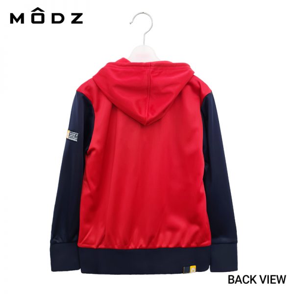 Kids Long Sleeve T Shirts MODZ KIDS HOODIE JACKET in Red Colour Back View