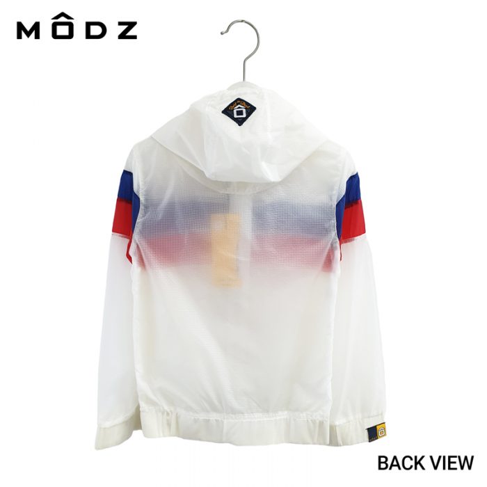 Kids Long Sleeve Jacket MODZ KIDS SPORT JACKET MADE OF NYLON in White Colour Back View