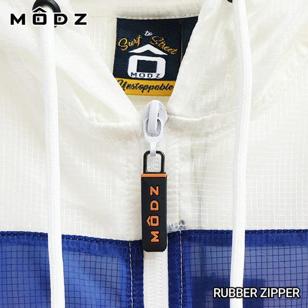 Kids Long Sleeve Jacket MODZ KIDS SPORT JACKET MADE OF NYLON in White Colour Front Rubber Zipper