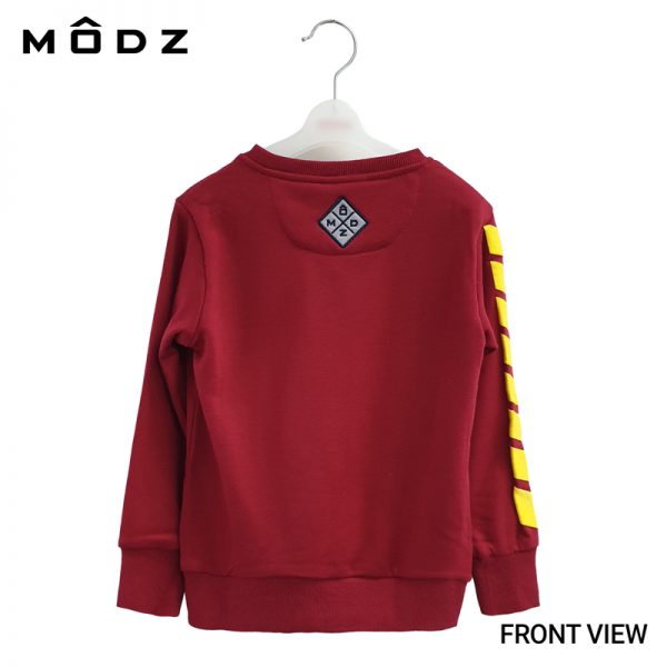Kids Long Sleeve T shirts MODZ KIDS BRAVE FREE SWEATER in Red Back View