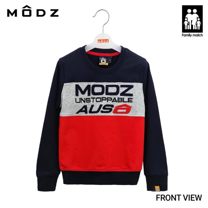 Kids Long Sleeve T Shirt MODZ KIDS UNSTOPPABLE AUS SWEATER in Navy Front View