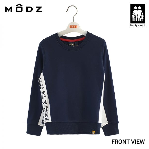 Kids Long Sleeve T Shirt MODZ KIDS SURF TO STREET SWEATER in Navy Front View
