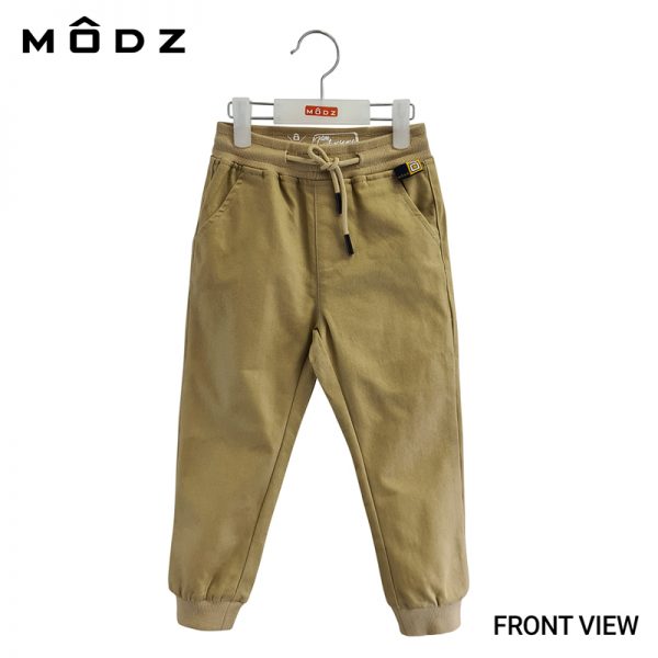 Kids Jogger Pants MODZ KIDS JOGGER BASIC LONG PANT Khaki Colour Front View