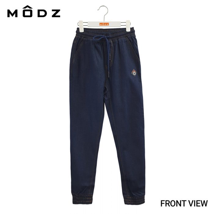 MODZ MENS JEANS LONG JOGGER PANTS for Men in Black Front View