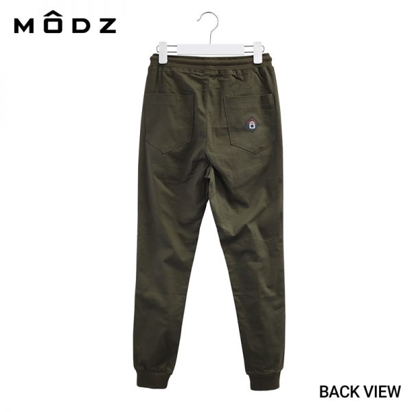 MODZ MENS BASIC LONG JOGGER PANTS for Men in Olive Back View