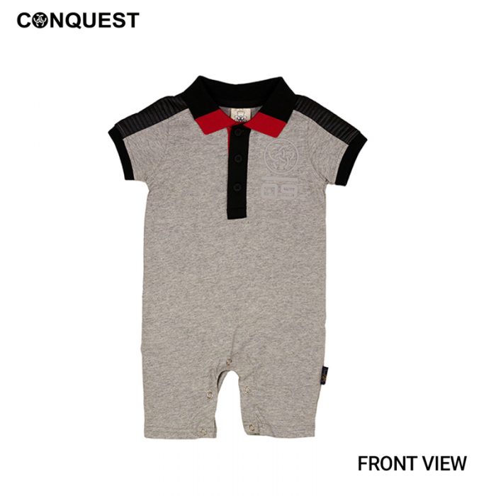 Baby Boy Rompers Malaysia CONQUEST BABY 09 ROMPER In Grey Front View