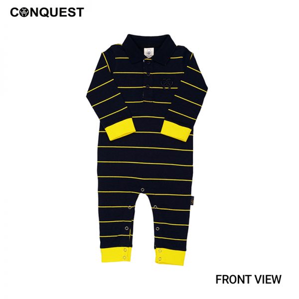Baby Boy Rompers Malaysia CONQUEST BABY ROMPER In Black Colour Front View