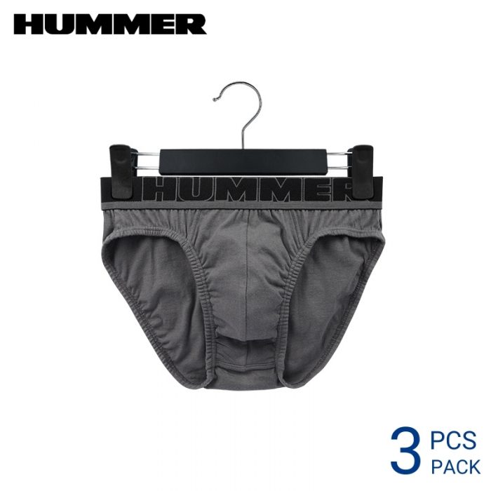 Hummer Underwear HUMMER MEN MINI (3 pcs pack) GREY 38MM ELASTIC WAISTBAND COTTON