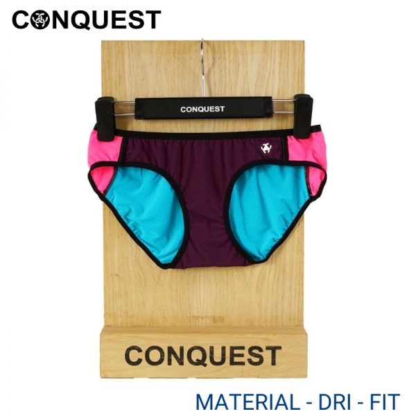 Panties For Women CONQUEST WOMEN MICROFIBRE POLYESTER FABRIC MINI (3 pcs pack) Maroon & Pink Colour Front View