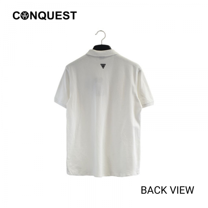 CONQUEST MEN MOCO PATCH POLO Shirts for men in White Back View