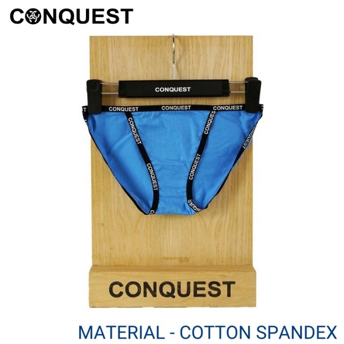Panties For Women CONQUEST WOMEN COTTON SPANDEX TANGA (3 pcs pack) Blue Colour Front View