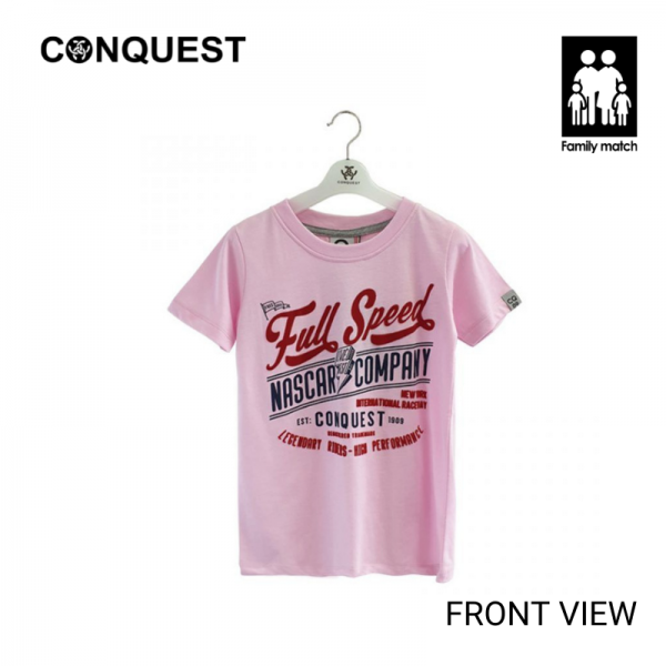 CONQUEST NASCAR T SHIRT FOR KIDS FULL SPEED NASCAR TEE IN PINK