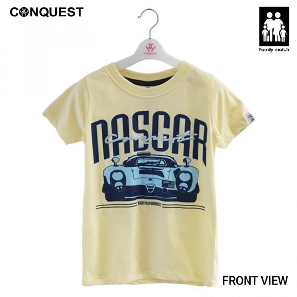 Online Kids Outfits And Clothes Malaysia CONQUEST KIDS NASCAR HP TEE Yellow Colour Front View