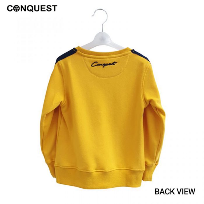 Kids Long Sleeve T-Shirts CONQUEST KIDS SWEATER Yellow Colour Back View
