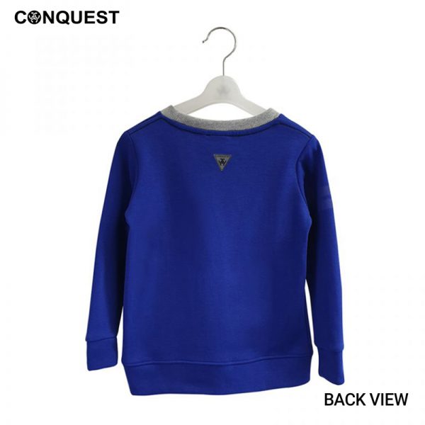 Kids Long Sleeve T-Shirts CONQUEST KIDS SWEATER Blue Colour Back View