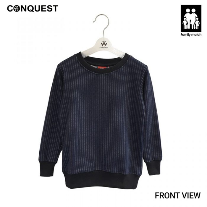 Kids Long Sleeve T-Shirts CONQUEST KIDS SWEATER Navy Colour Front View