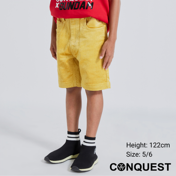 Short Pants For Kids CONQUEST KIDS CQ SHORT PANT Gold Colour Left View