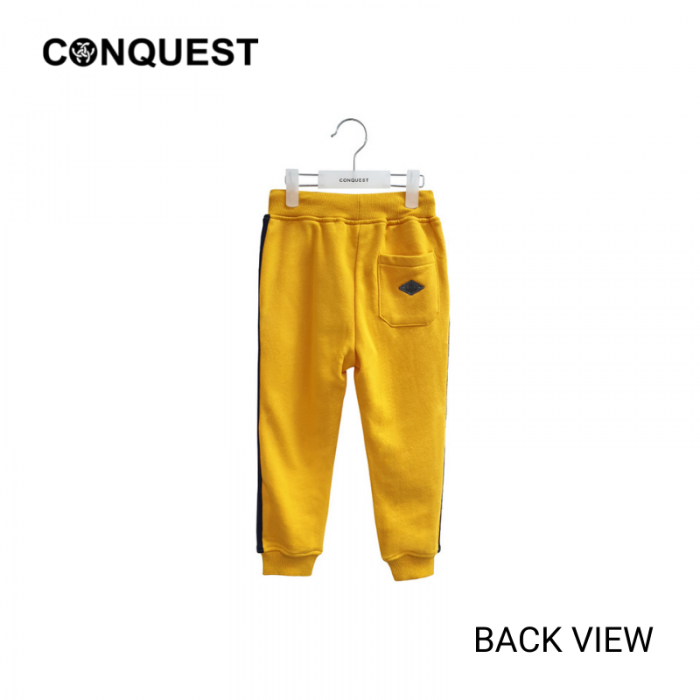 Kids Jogger Pants CONQUEST KIDS JOGGER PANT Yellow Colour Back View