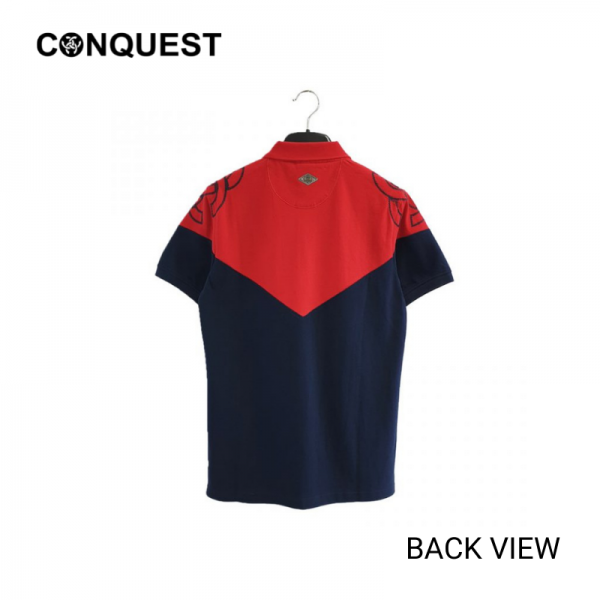 CONQUEST MEN POLO Shirts for men in Red and Navy Back View