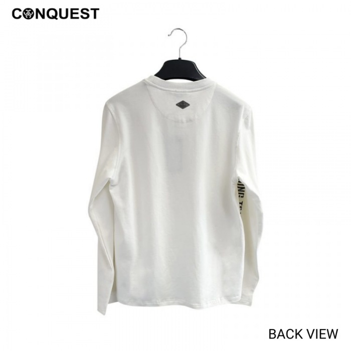 Nascar Long Sleeve T-Shirt CONQUEST MEN RACING TEAM C09 CONQUEST TEE WHITE BACK VIEW