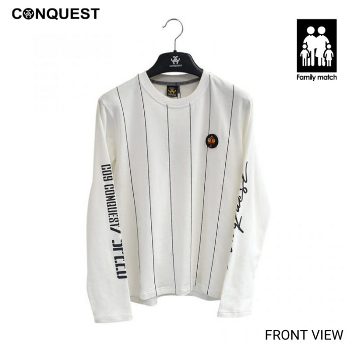 Nascar Long Sleeve T-Shirt CONQUEST MEN RACING TEAM C09 CONQUEST TEE WHITE FRONT VIEW