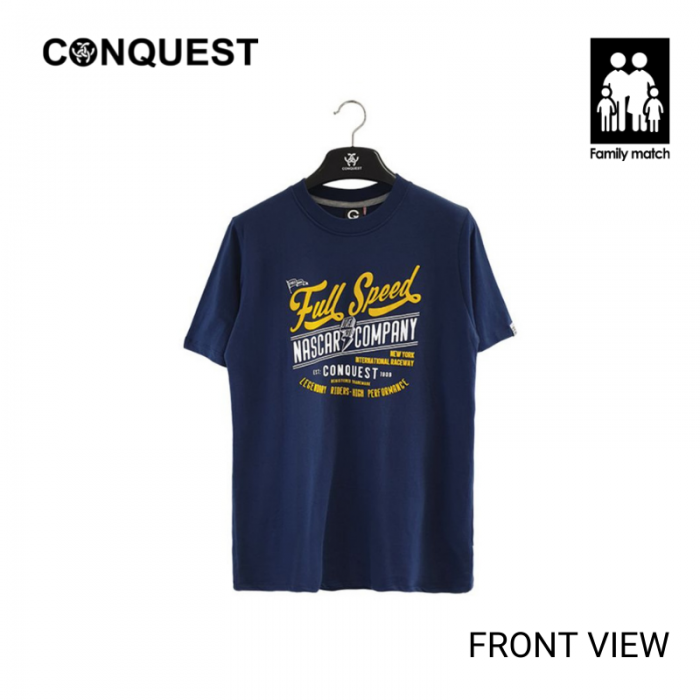Nascar T-Shirt CONQUEST MEN FULL SPEED NASCAR TEE NAVY FRONT VIEW