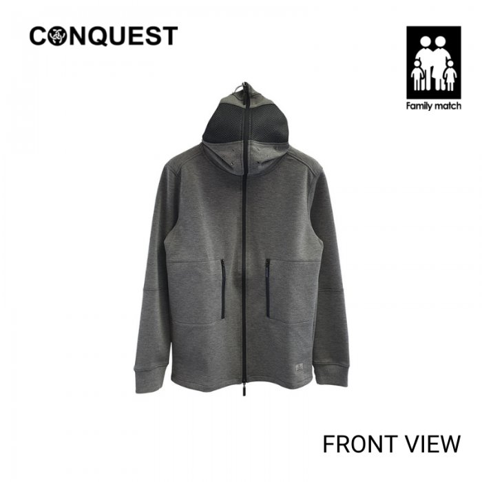 CONQUEST MEN HOODED LONG SLEEVE MASK JACKET 1.0 IN GREY
