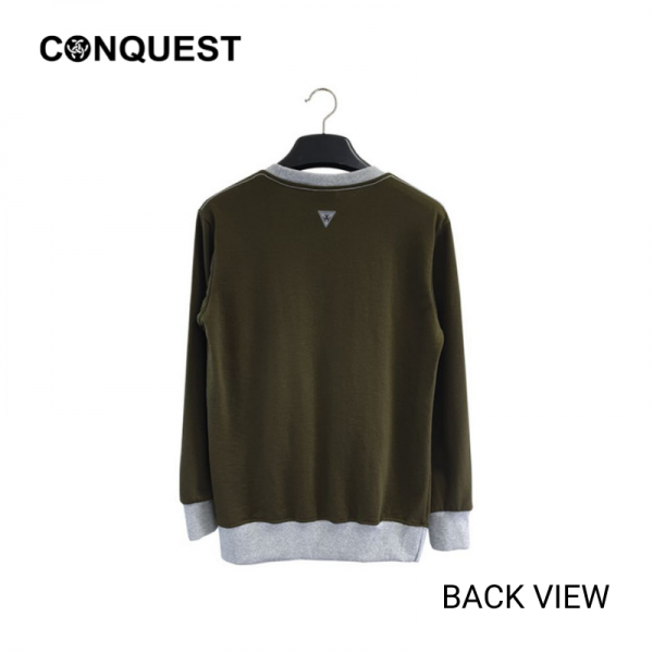Sweater Malaysia CONQUEST MEN BABY MOCO SWEATER Arny Green Back View