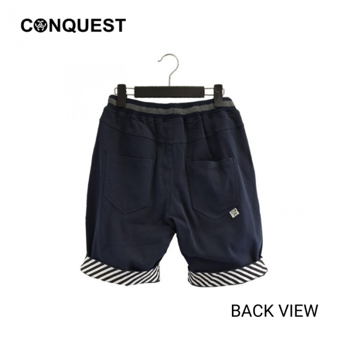 Short Pants For Men CONQUEST MEN CQ09 SHORT PANT In Blue Back View