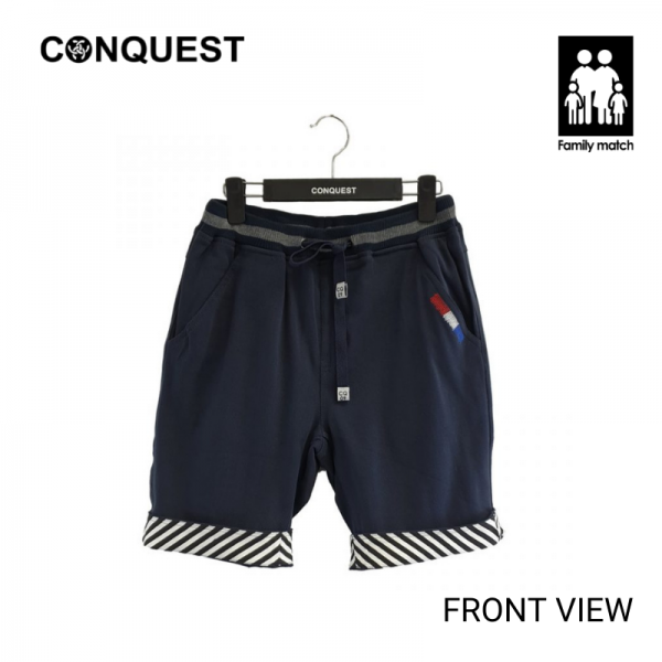 Short Pants For Men CONQUEST MEN CQ09 SHORT PANT In Blue Front View