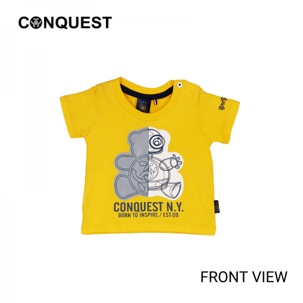 BABY T SHIRT IN YELLOW CONQUEST TODDLER CONQUEST NY TEE