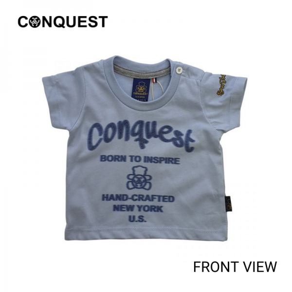 BABY T SHIRT IN GREY BLUE CONQUEST TODDLER BTI TEE