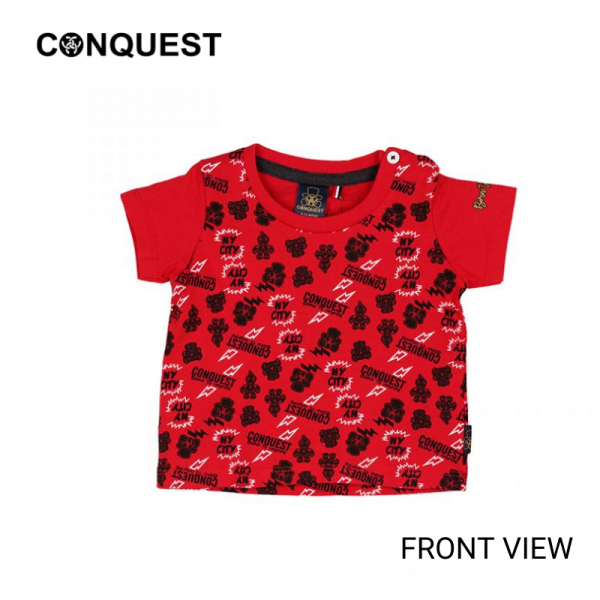 BABY T SHIRT IN RED CONQUEST TODDLER NY CITY TEE