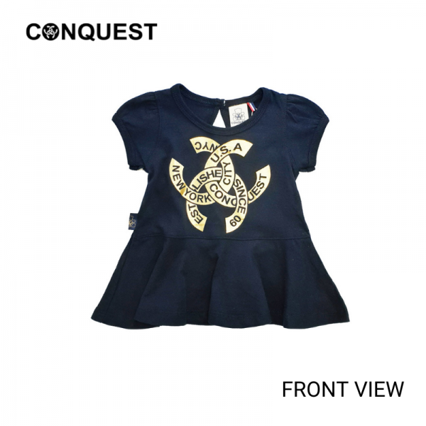 CONQUEST LOGO BABY DRESS IN BLACK